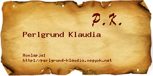 Perlgrund Klaudia névjegykártya